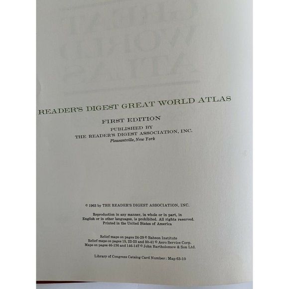 Readers Digest Great World Atlas 1963 First Edition 11 x 16 Large Book 7565 - Picture 5 of 12
